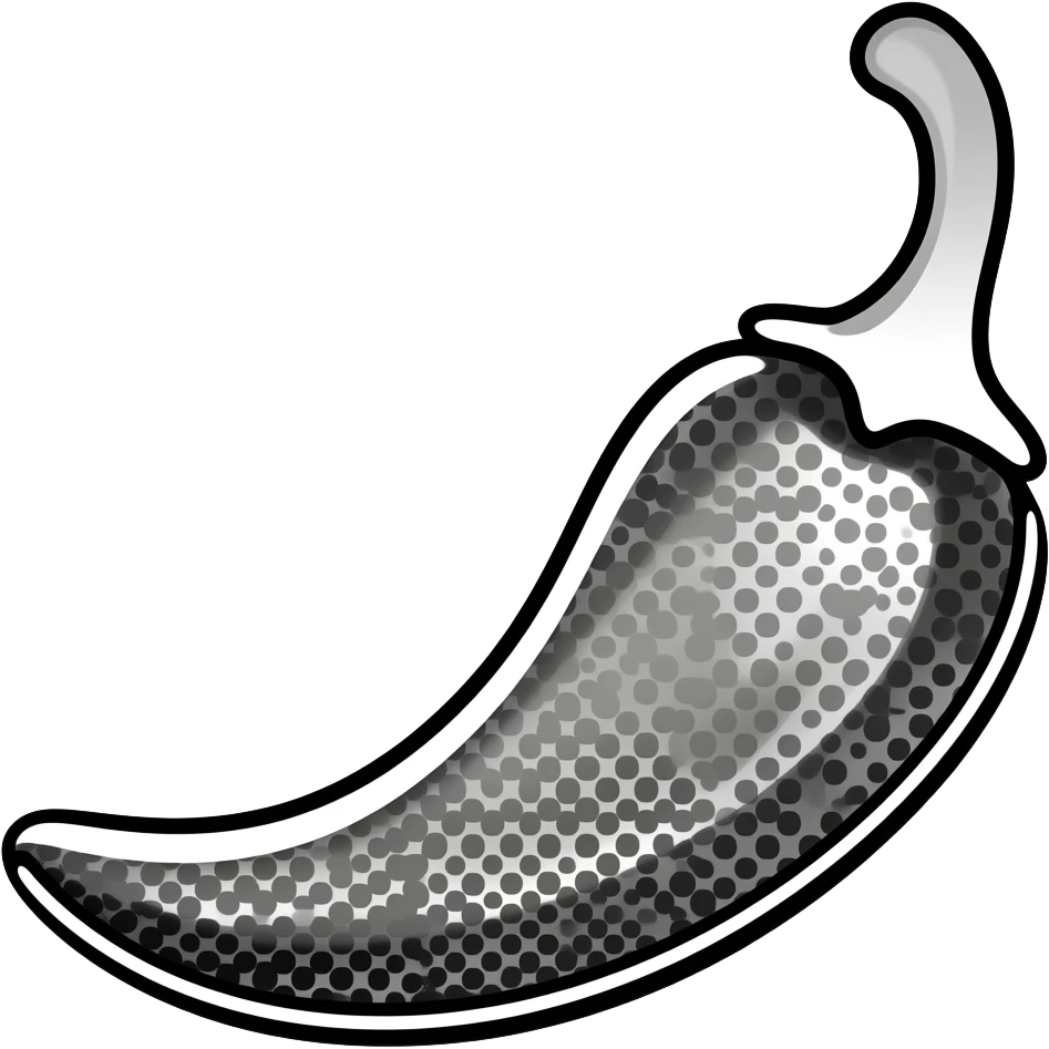 outline of a chili pepper black and white emoji