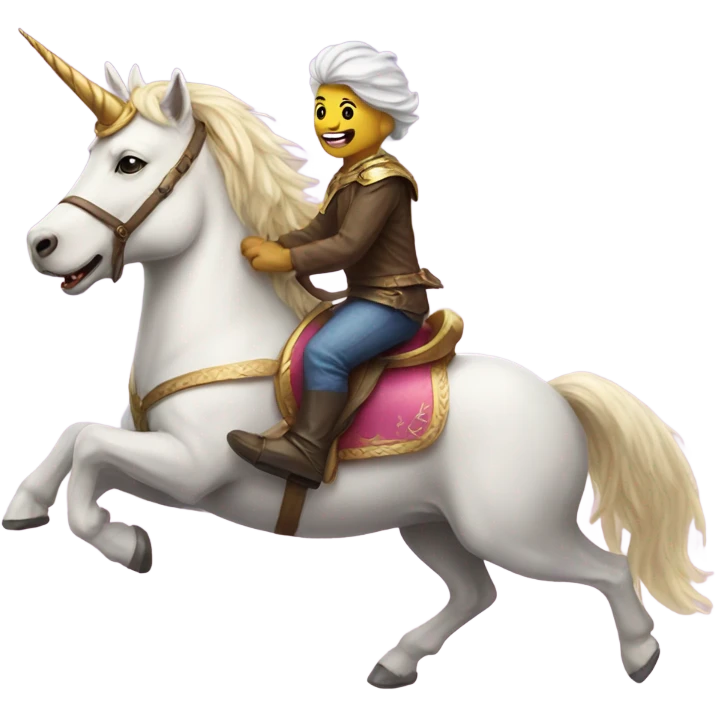 Dog riding a unicorn  emoji