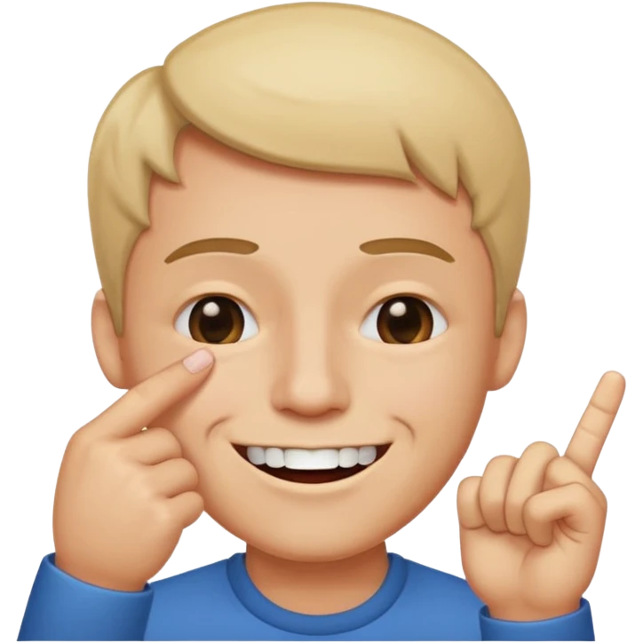 person who put his finger in the half of his teeth, smile and close one eye emoji