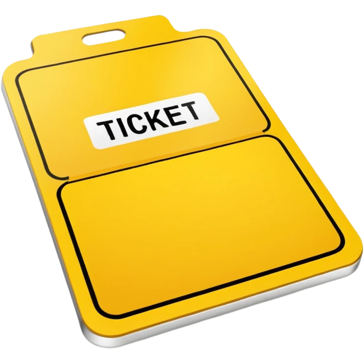 yellow card ticket iPhone style emoji