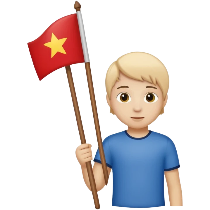 Flag holder kid emoji