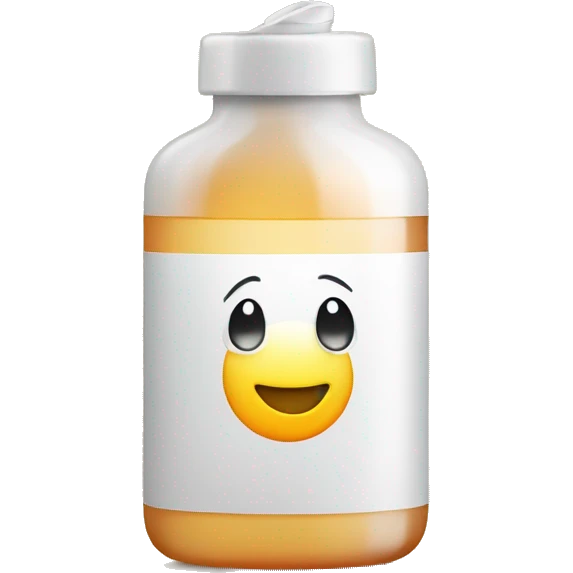 vitamin bottle with a sun on the side representing vitamin D emoji