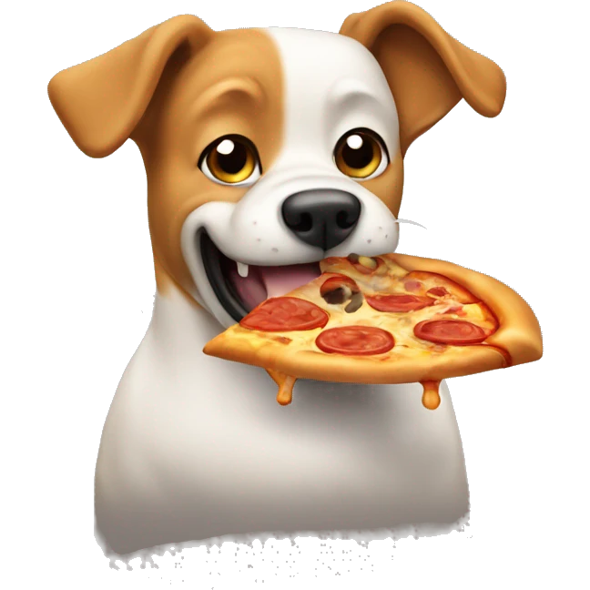 Dog eating pizza emoji