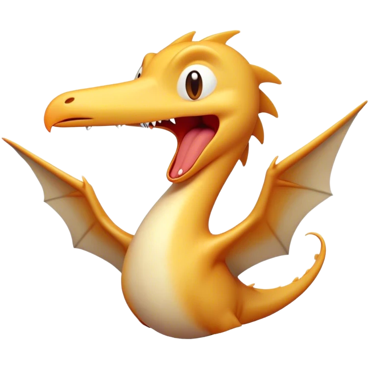 Cinematic Cute Yawning Pterodactyl Portrait Emoji, Head tilted slightly with a dramatic, wide-open yawn, showcasing a slender, gracefully curved body with softly drooping wings and sleepy, half-closed eyes, Simplified yet irresistibly cute features, highly detailed, glowing with a soft, cozy aerial glow, high shine, relaxed yet expressive, stylized with a dash of whimsical flight charm, soft glowing outline, capturing the essence of a drowsy yet affectionate Pterodactyl that appears ready to stretch and yawn its way out of the screen! emoji