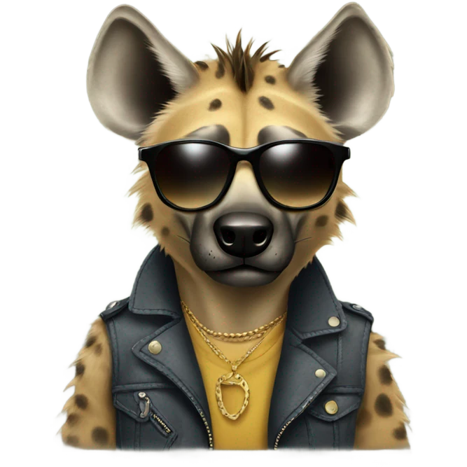 Hyena with sunglasses  emoji