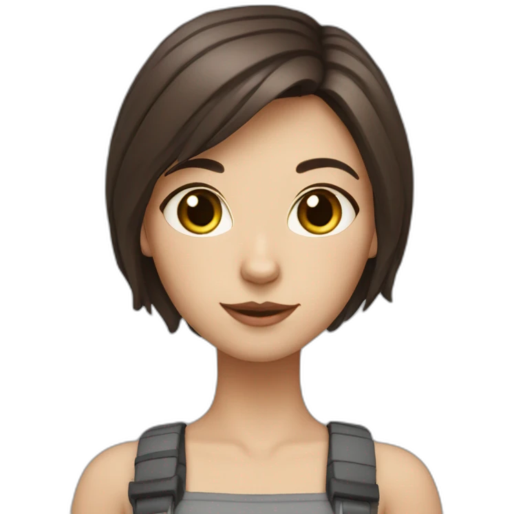 Cat girl (Caucasian with dark brown hair) emoji