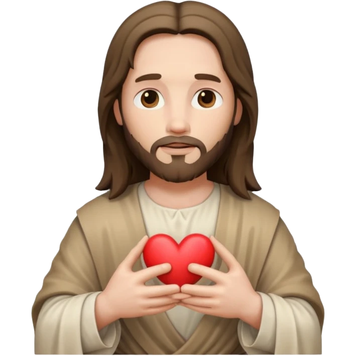 Jésus avec un cœur dans ses mains emoji