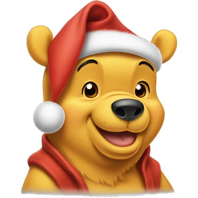 winnie the pooh in santa hat emoji