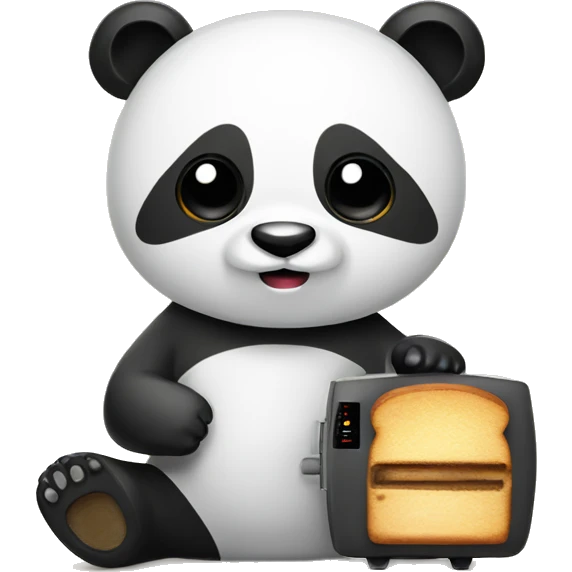 Panda with a toaster emoji
