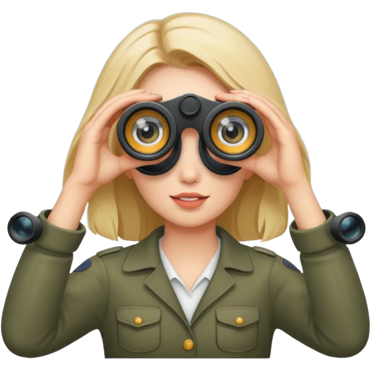 Girl using binoculars emoji