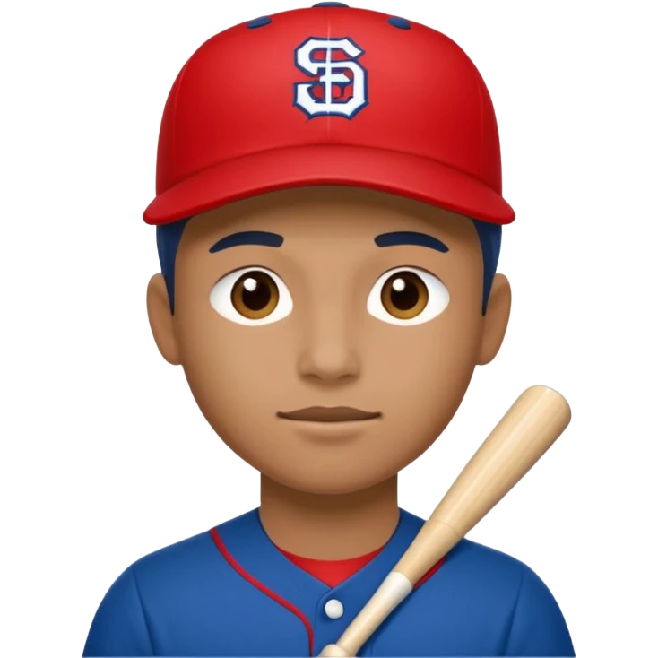 baseball player blue (#00A3E0) and red (#F9423A) emoji