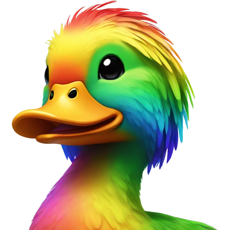 Rainbow duck emoji