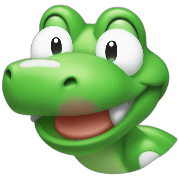 yoshi smiling face without crossed eyes emoji
