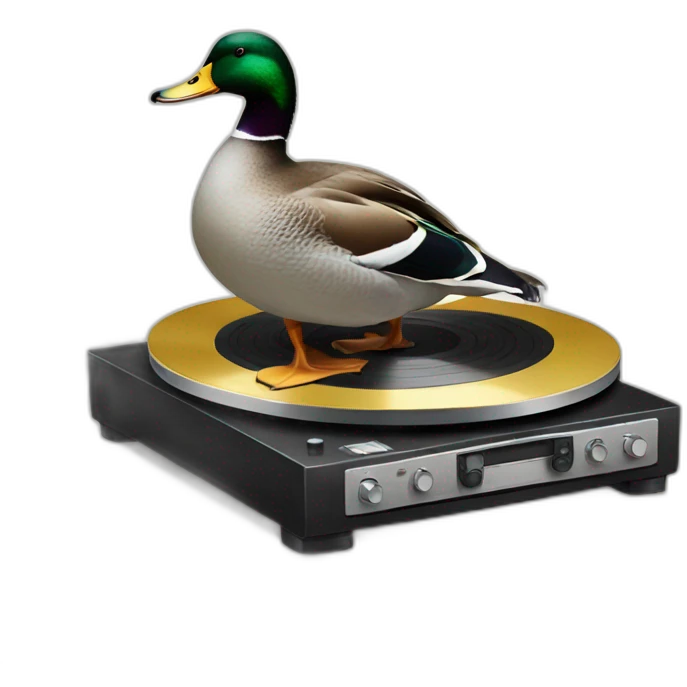 duck with turntable emoji