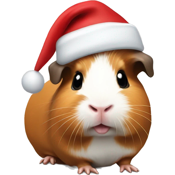 Guinea pig wearing Santa hat  emoji