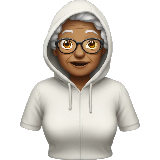 Grandma with hoodie  emoji