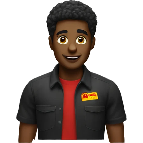 black worker at mcdonalds emoji