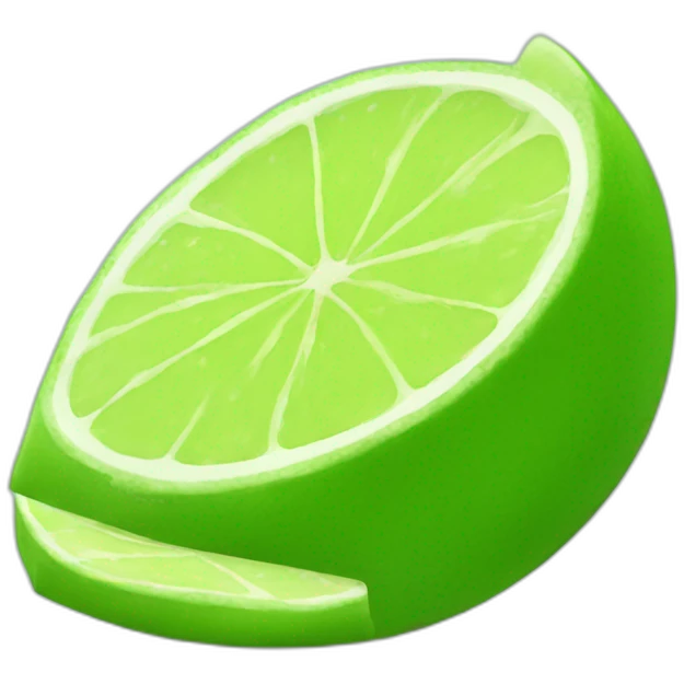 slice of lime with kawaii face emoji