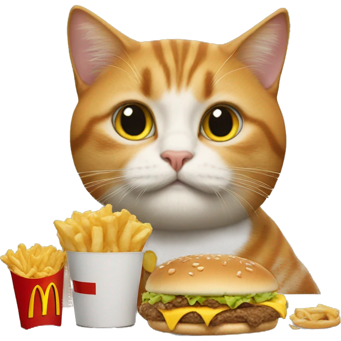 Cats eating McDonalds emoji