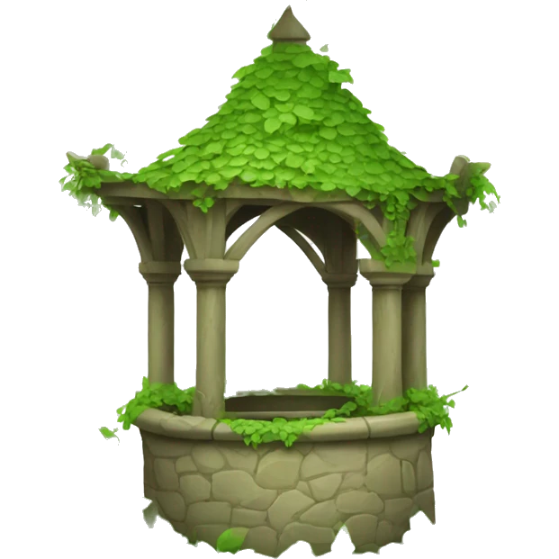 fairytale wishing well covered in vines emoji