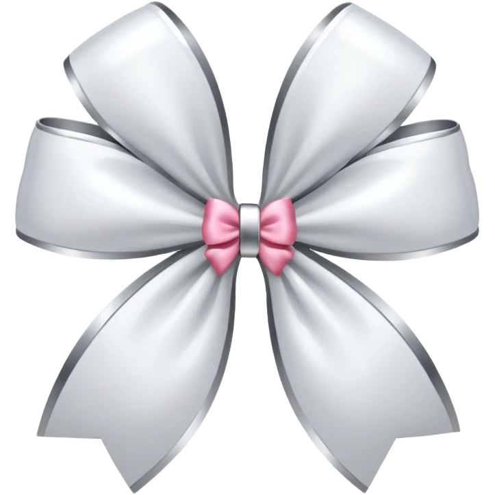 white sakura with a bow and metallic finish emoji