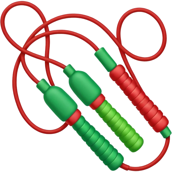 jump rope with christmas color emoji
