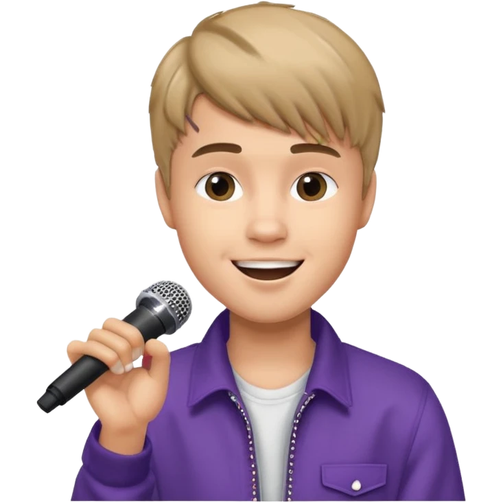 Justin Bieber singing on stage emoji