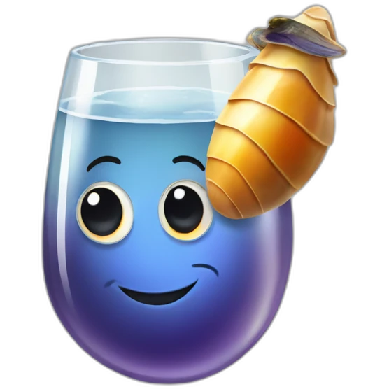 Mussel holding a glass of spritz emoji