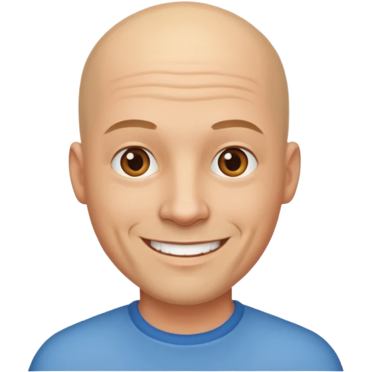 Bald Man  smiling  emoji