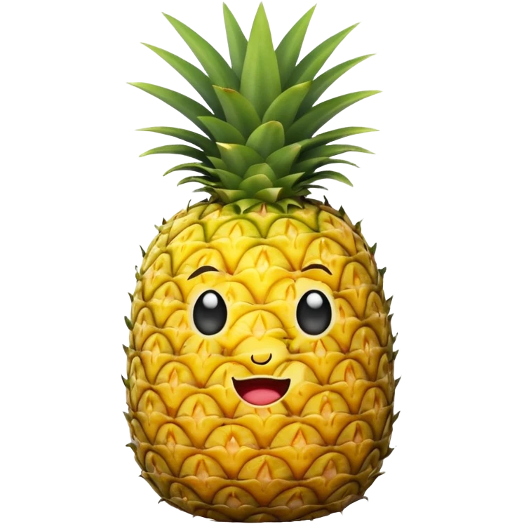 Pineapple with •_• expression emoji