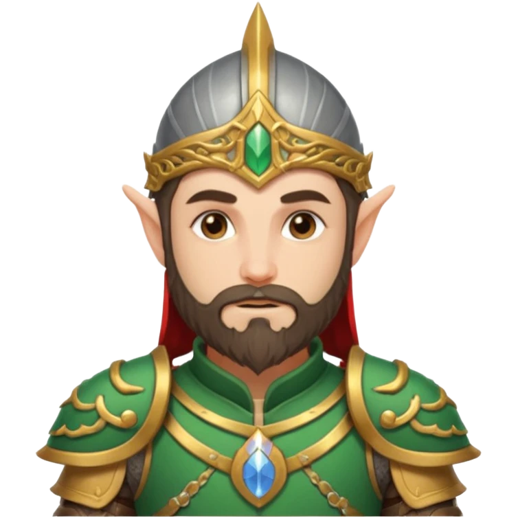 Bearded warrior elf in armor emoji