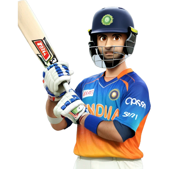 ai image that gautam gambhir showing 3 stars on his jersey emoji