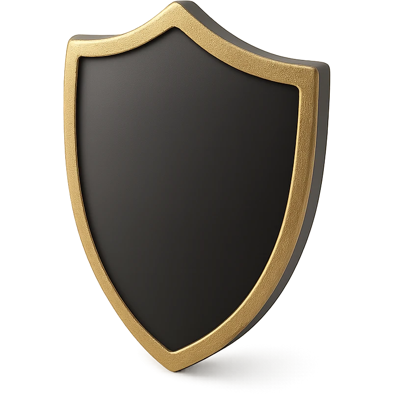 <systemPrompt>
  <style>
    <renderType>3D</renderType>
    <finish>Soft matte</finish>
    <colors>
      <primary>Black</primary>
      <secondary>Antique gold</secondary>
      <background>Pristine white</background>
    </colors>
    <composition>
      <angle>Isometric</angle>
      <shadows>Feathered</shadows>
      <lighting>Ambient glow</lighting>
    </composition>
    <tone>Minimalist</tone>
    <aesthetic>Simple and elegant</aesthetic>
  </style>
</systemPrompt>

{subject} = shield emoji