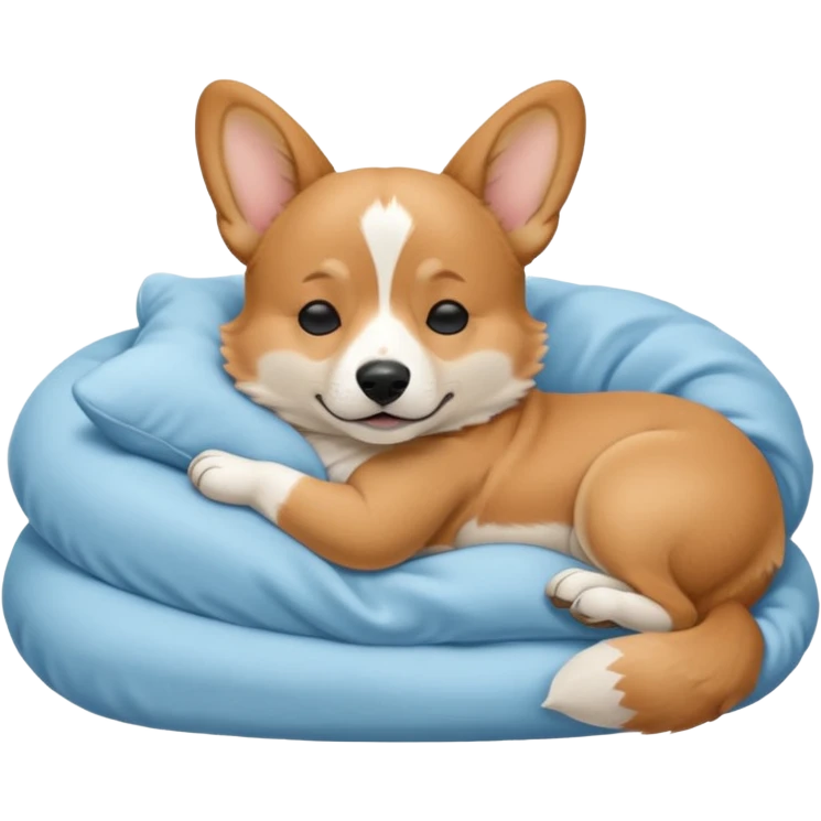 perrita caricatura gorgi gales durmiendo con ropa celeste emoji