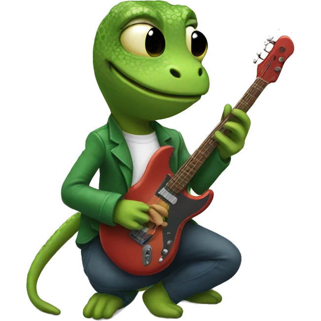geko escuchando musica emoji