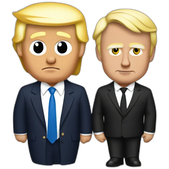 Trump holding Macron emoji