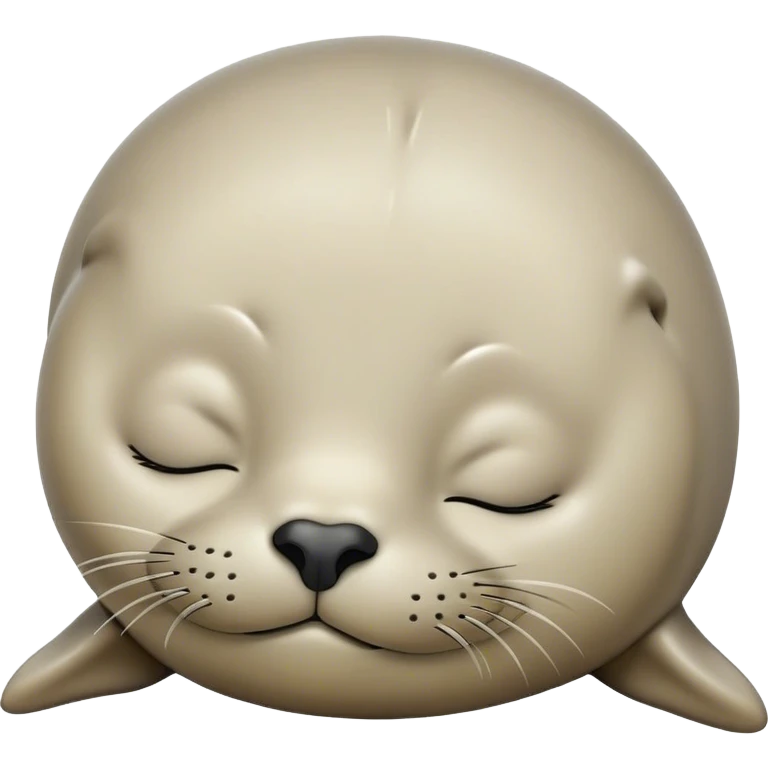 Meme-Worthy Cute Sleeping harbour seal Portrait Emoji, Head resting peacefully with a contented smile, showcasing a smooth, streamlined body and eyes gently closed in serene slumber, Simplified yet adorably endearing features, highly detailed, glowing with a soft, drowsy ocean light, high shine, relaxed and utterly lovable, stylized with an air of playful laziness, soft glowing outline, capturing the essence of a sleeping seal that feels destined to become the next viral icon of adorable rest! emoji