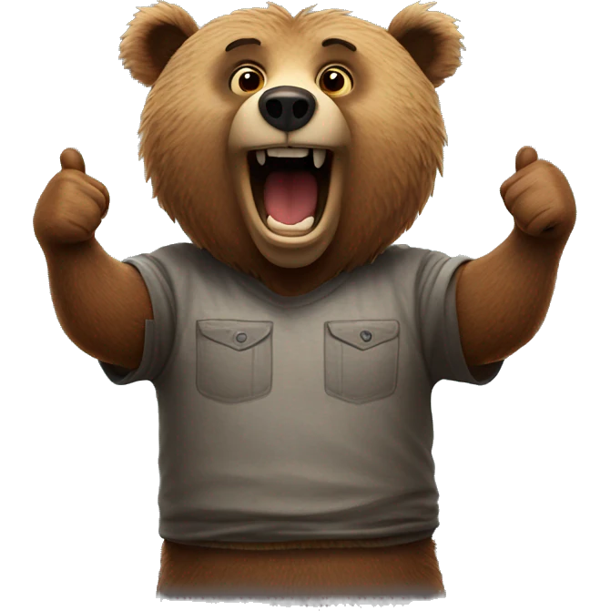 Grizzly bear with  and with thumbs up emoji