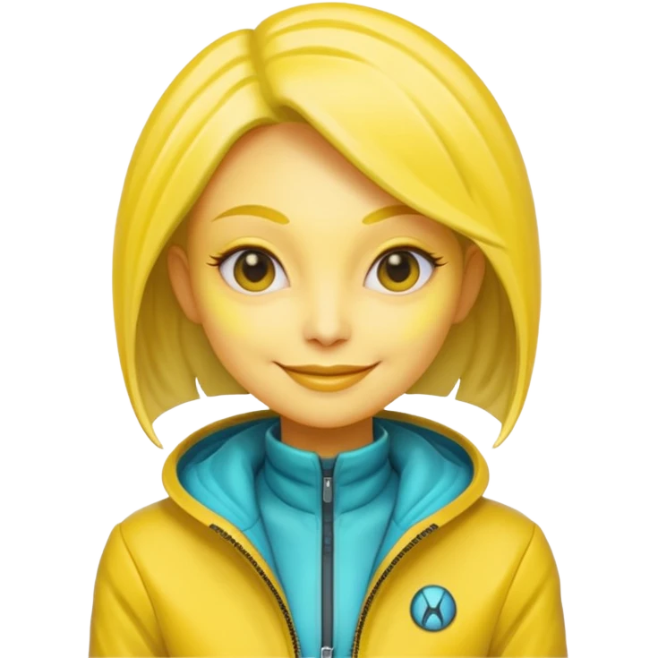 Lady Alien with yellow jacket, Half body. emoji