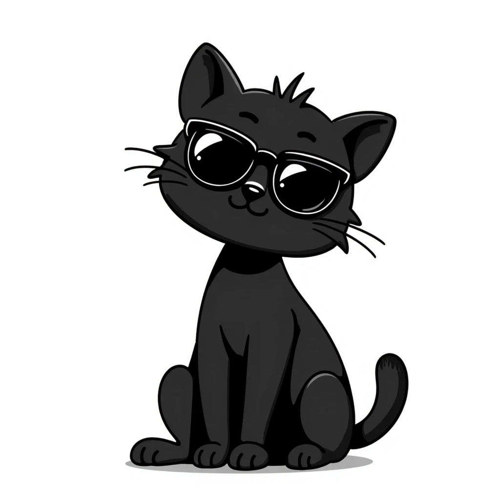 Cat wearing sunglasses, looking casual and cool emoji