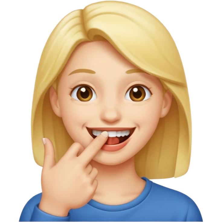 Smiley qui se mord le doigt emoji