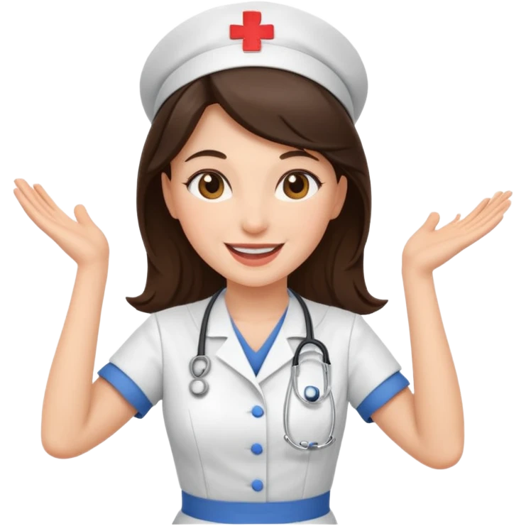 brunette nurse dancing emoji