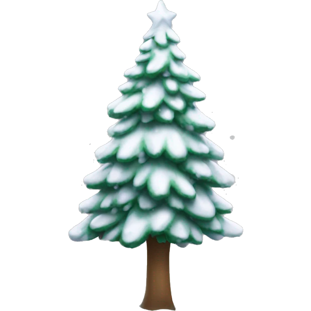 snowy christmas tree emoji