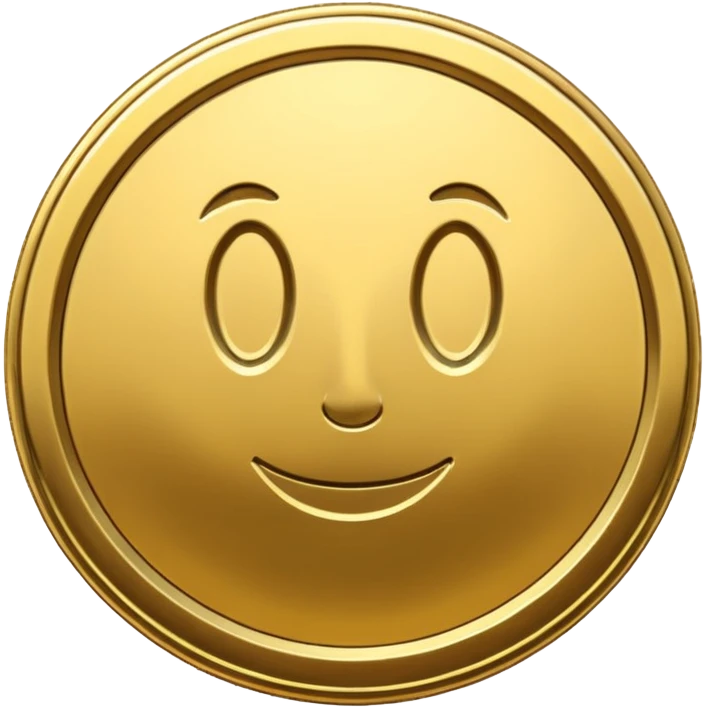 A coin in the shape of a picture. emoji