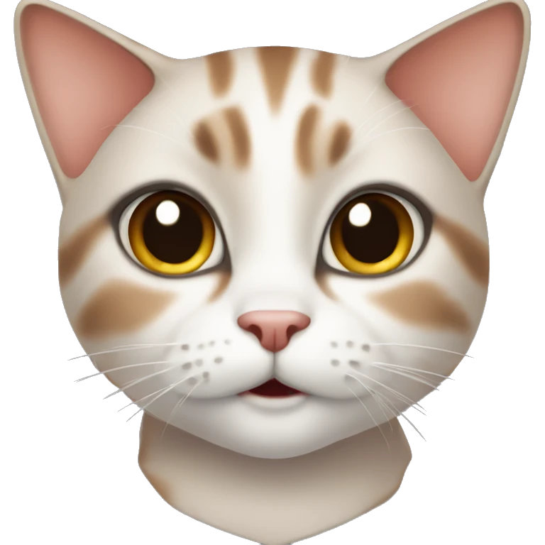 coquette cat with super brown eyes  emoji
