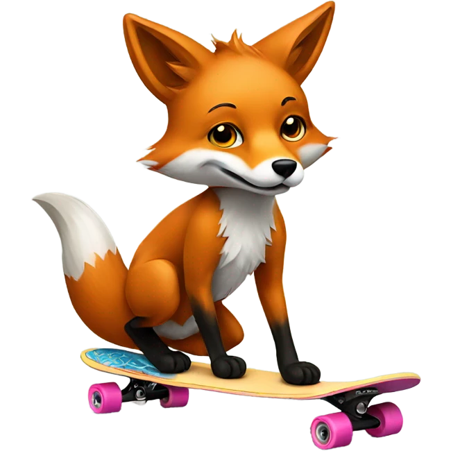 Fox on skateboard emoji