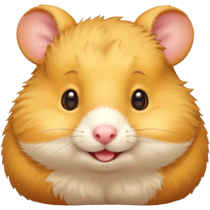 Head of a bright yellow hamster, smiling face
 emoji