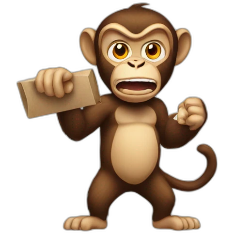Angry monkey delivering post emoji