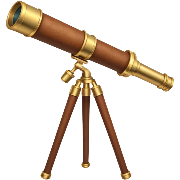 pirate spyglass object icon, brass telescope, leather grip, 3D cartoon, mobile game icon style, centered, clean background, no text, no watermark
 emoji