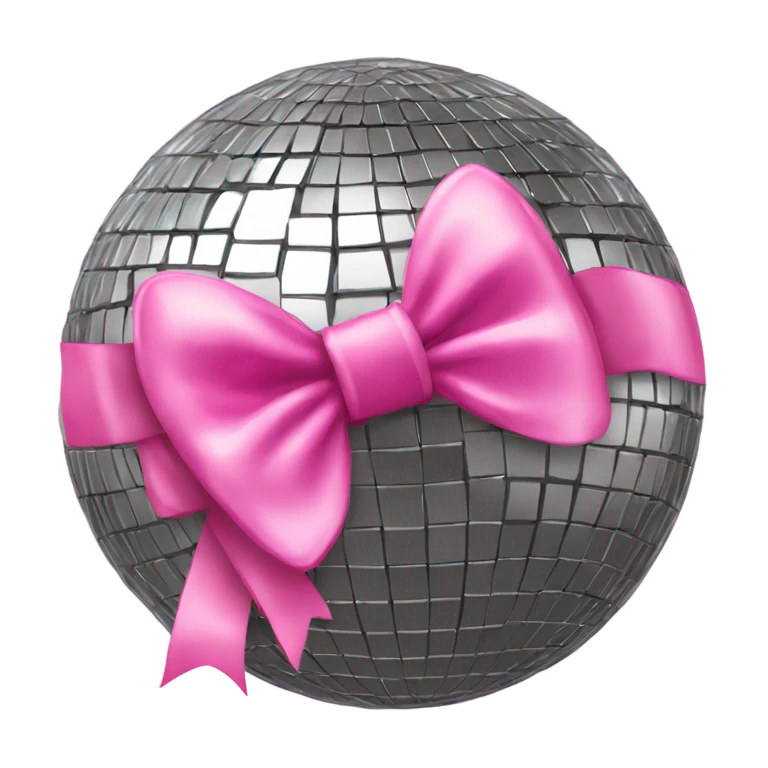 disco ball with pink bow emoji